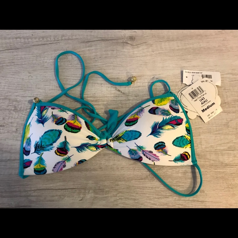 Colorful Feather Bikini Top